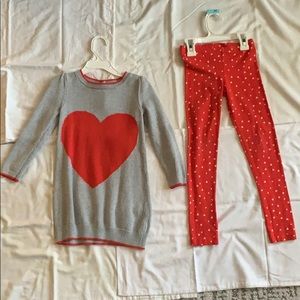 Girls Tunic sweater and leggings set